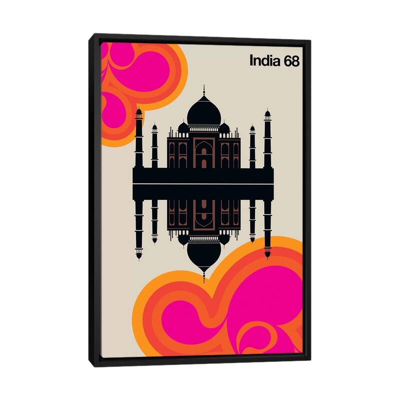 iCanvas "India 68" by Bo Lundberg Framed Canvas Print - Black - 48x32