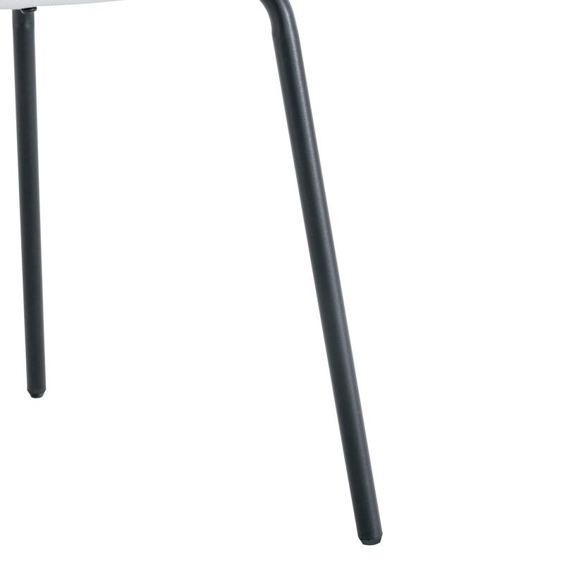 Modern 4 Piece Linen Dining Chair Set with Backrest, Metal Legs, Upholstered for Dining Room Kitchen Bedroom Living Room