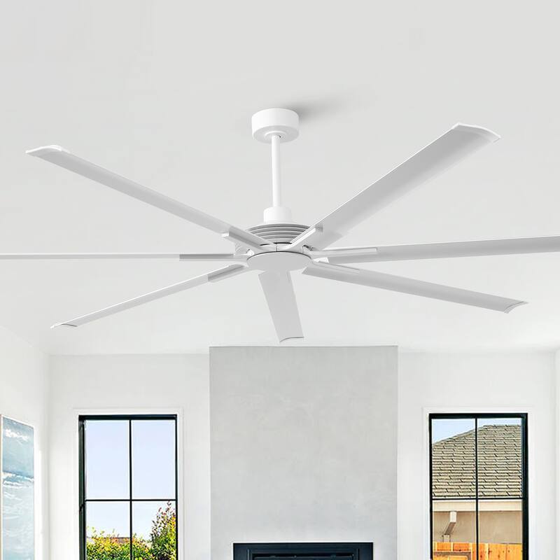 100" Indsutrial Black/ Silver Extra Larger Commercial Ceiling Fan with Remote - 100" Huge Fan - Matte White