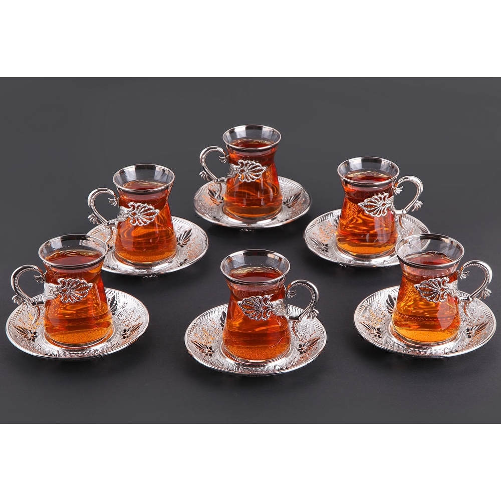 Mini Clear Glass Tea Cups Set of 2 - Small Glass Tea Cups with Handle