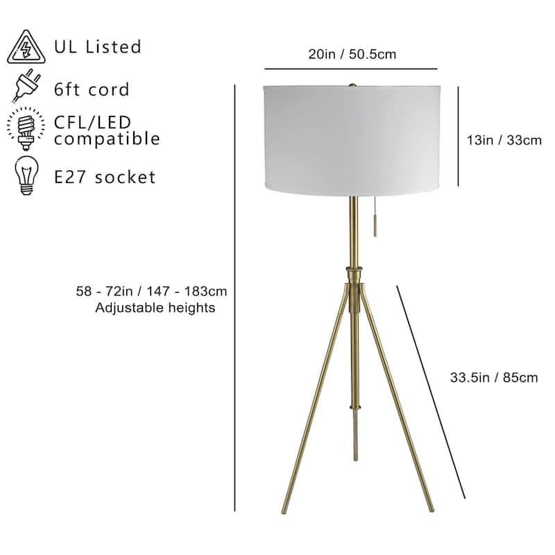 58" - 72"H Adjustable Tripod Floor