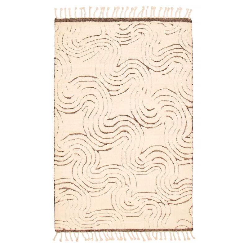 Tangier Cream Rug 5'2" x 8'0" - 5'2 x 8'0 - Cream - 5'2 x 8'0