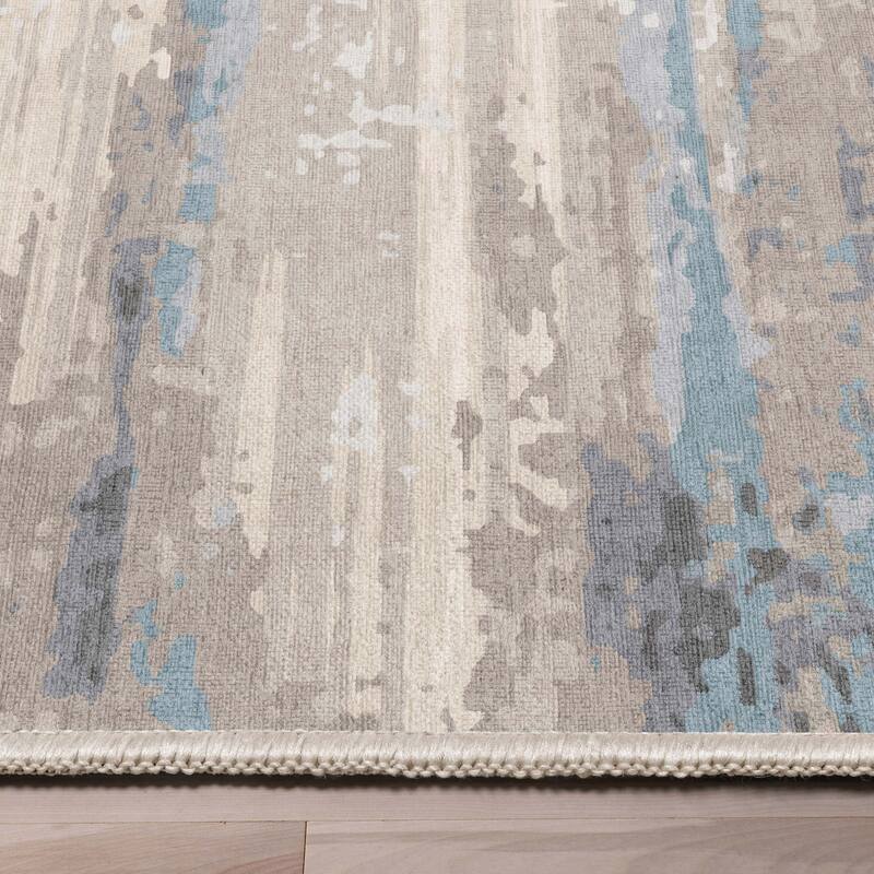 Well Woven Abstract Tuscany Modern Brushstroke Flat-Weave Rug