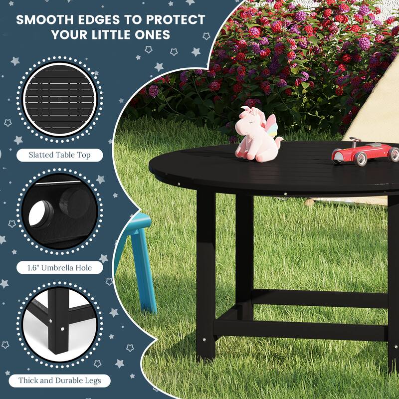Laguna Kids Adirondack 5-Piece Round Table Dining Set