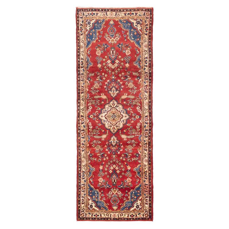 ECARPETGALLERY Hand-knotted Andelz Red Wool Rug - 3'3 x 9'8