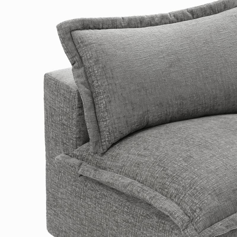 42"W Chenille Upholstered No Assembly Corner Chair