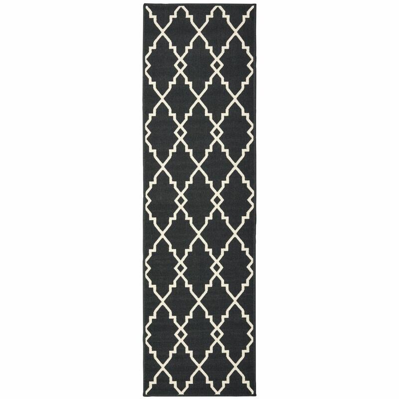 HomeRoots 2' X 8' Red And Beige Ikat Pattern Runner Rug