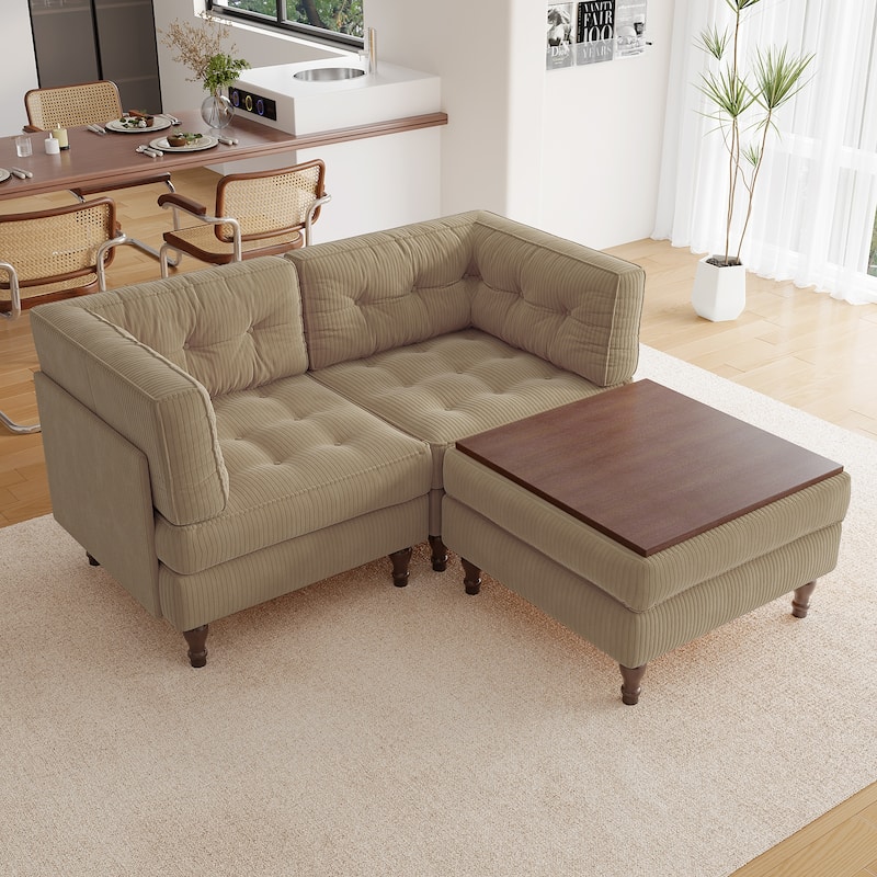 Madison Oversized Upholstered Corduroy Modular Sectional Sofa