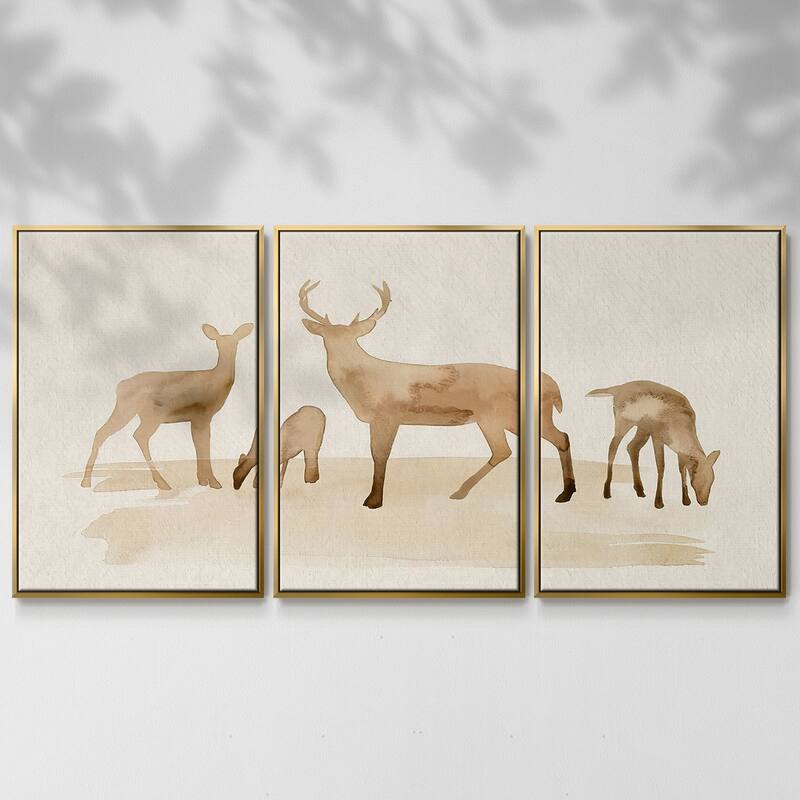 Whitetail Herd I - Multi Piece Framed Canvas