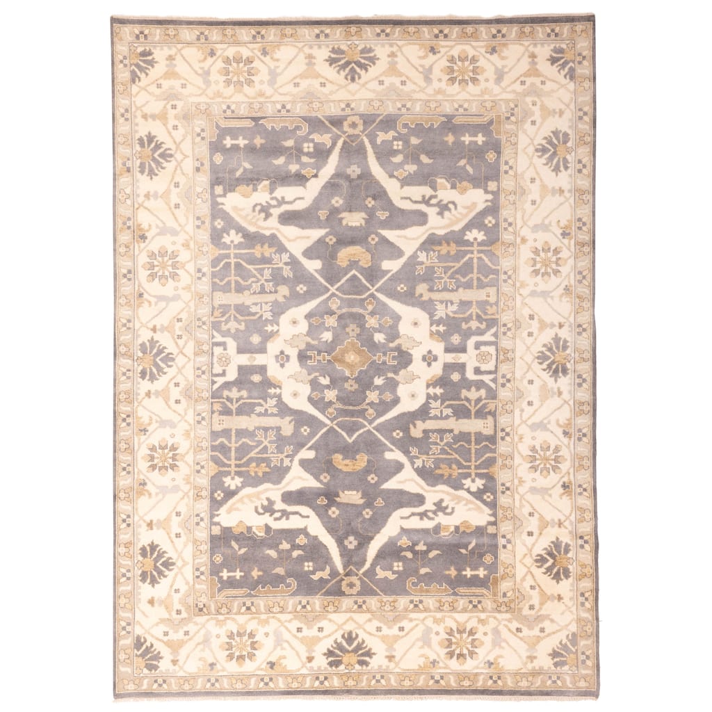 ECARPETGALLERY Hand-knotted Royal Oushak Charcoal Wool Rug - 10'0 x 14'1