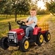 preview thumbnail 2 of 30, 12V Kids Battery Powered Electric Tractor with Trailer