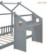 preview thumbnail 18 of 16, Twin Platform Bed with Windmill, Flower Decor & Desk - House Bed Style