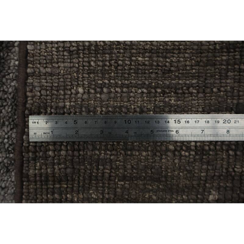 Hand Knotted Oriental 100% Wool Carpet Tribal Contemporary Greys & Charcoal Gabbeh Area Rug - 11' 3'' X 8' 5''