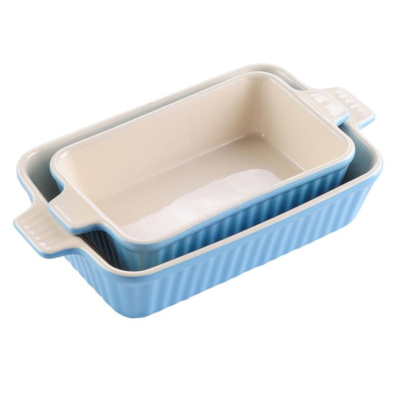 MALACASA Series Bake.Bake, Rectangle Porcelain Bakeware Set