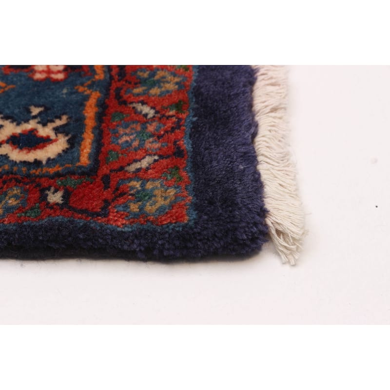 ECARPETGALLERY Hand-knotted Andelz Navy Wool Rug - 3'3 x 9'10