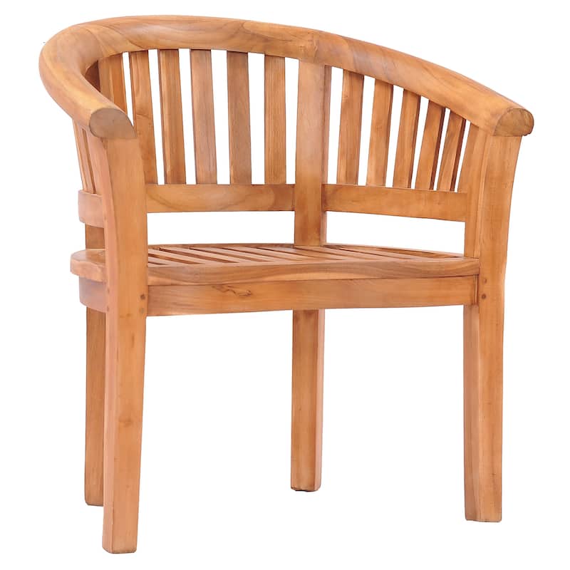 Chic Teak Peanut Teak Wood Indoor/ Outdoor Dining Arm Chair
