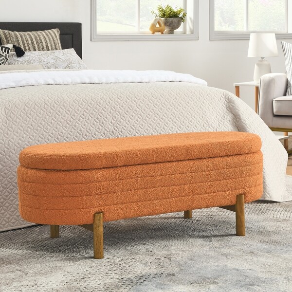 Orange ottoman bench cheap