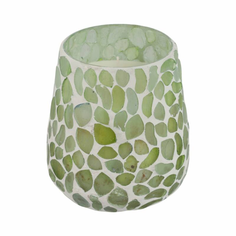 Sagebrook Home Glass, 5" High 18 Oz Mosaic Scented Candle - 5" x 5" x 5"