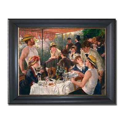 Luncheon of the Boating Party by Pierre Auguste Renoir Black & Gold Framed Canvas Art (22 in x 28 in Framed Size)