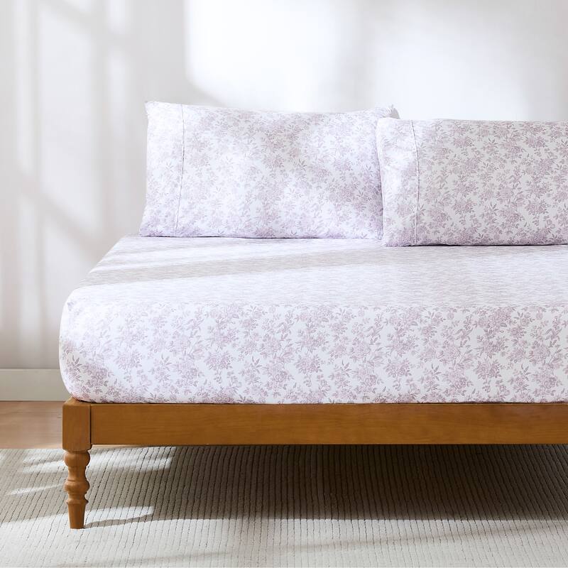 Lush Decor Peony Toile Mauve Sheet Set