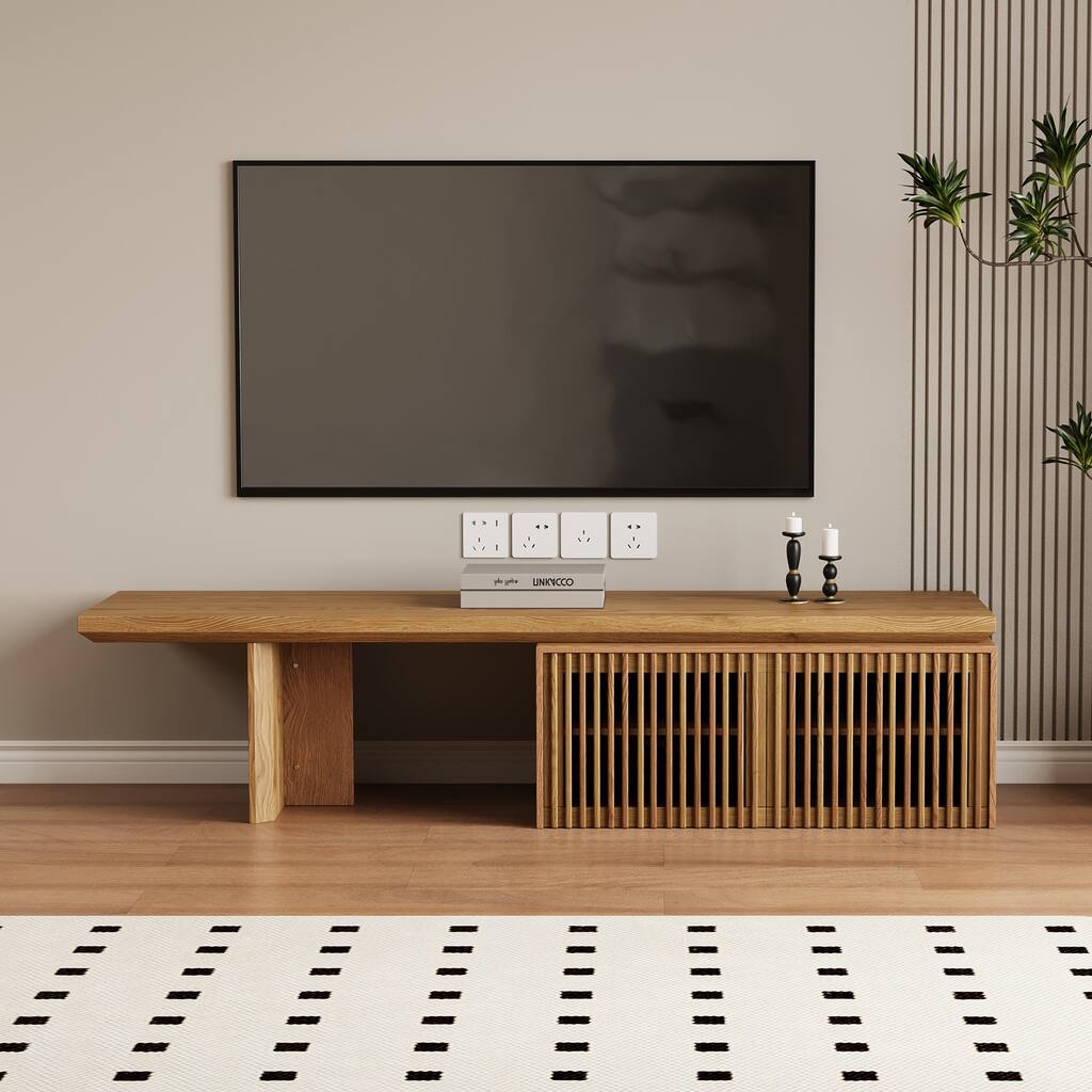 Modern TV Cabinet (Expandable Entertainment Center with Storage) Living Room TV Cabinet - W 78.7 - Wood