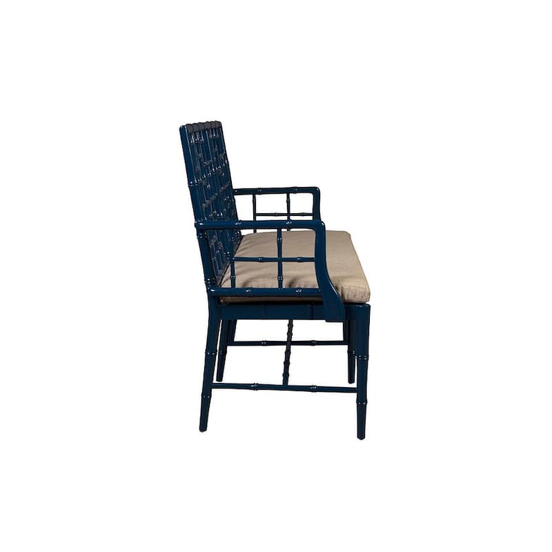 Furniture Classics Blue Mahogany Cane Seat Belleville Settee