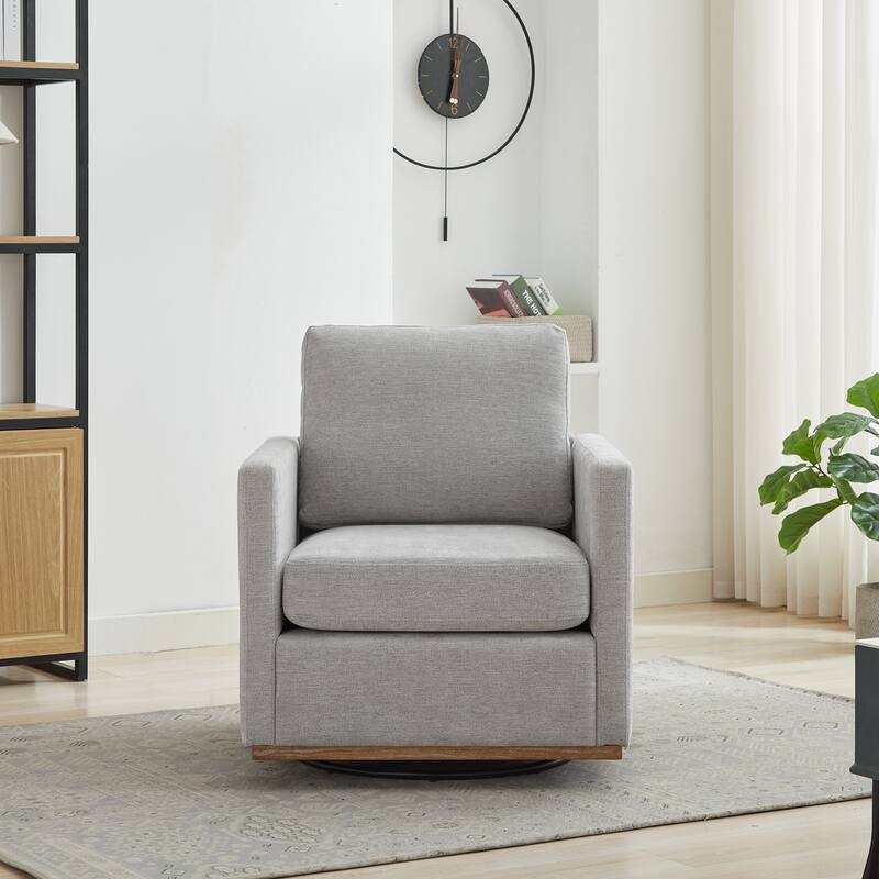 Chenille Swivel Accent Chair (Square Design)