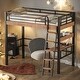 preview thumbnail 2 of 7, Modern Twin Size Metal Loft Bed With Built-in Desk,Storage Shelf And Ladder for Bedroom