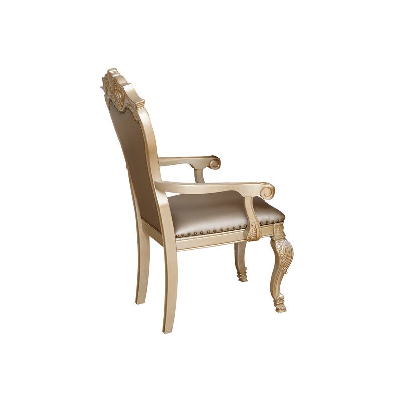 Miranda Collection Gold Finish Pedestal Dining Set