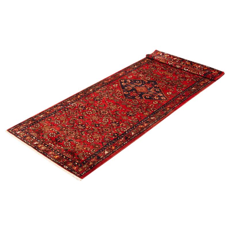ECARPETGALLERY Hand-knotted Andelz Red Wool Rug - 3'7 x 10'3