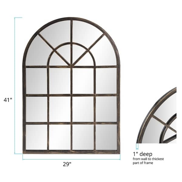 Allan Andrews Oil Rubbed Bronze Metal Arched Windowpane Mirror