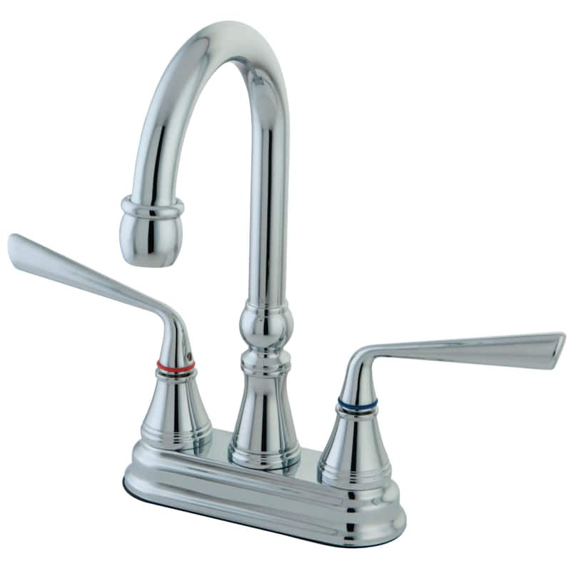 Kingston Brass Silver Sage Deck Mounted Bar Faucet with Metal Lever