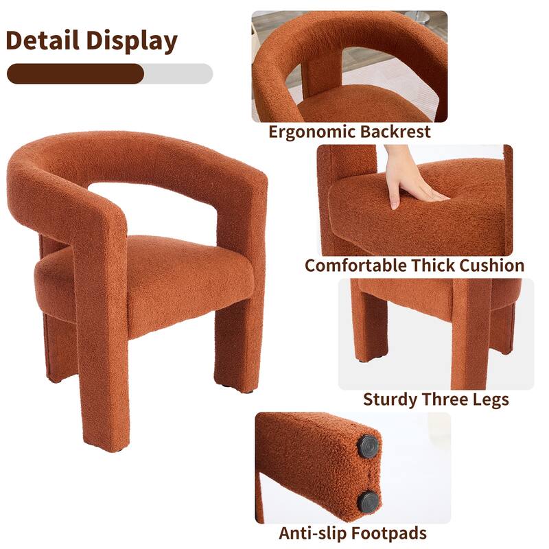 Modern Barrel Kitchen & Dining Room Chairs Set, Upholstered Accent Chairs with Arm