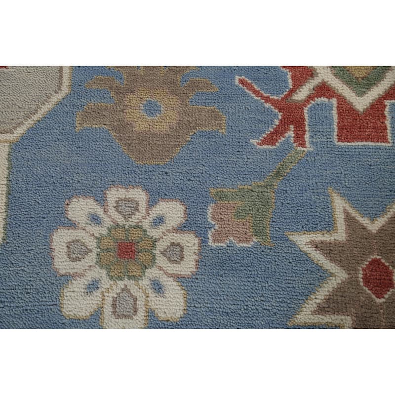 Palace Size Blue Oushak Large Area Rug Hand-Knotted Wool Carpet - 12'0" x 14'11"