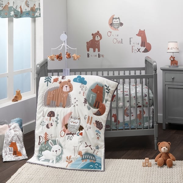 slide 2 of 10, Bedtime Originals Animal Alphabet 5-Piece Infant Nursery Baby Crib Bedding Set