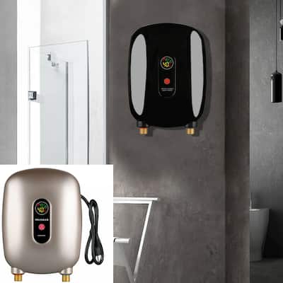 Mini Electric Tankless Instant Hot Water Heater with LCD Display 110V