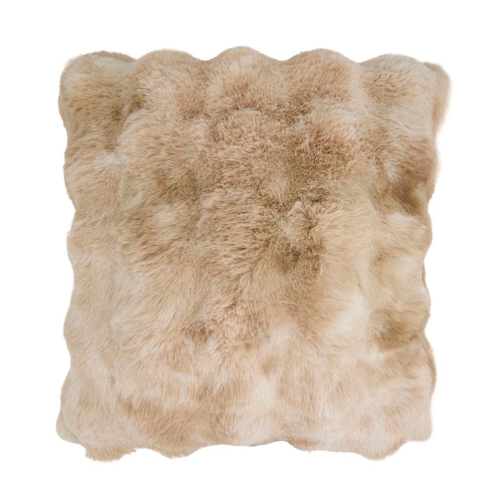 Plush Faux Fur Throw Pillow - Ultra-Soft Textured Accent for Sofa, Bed & Cozy Layered Styling