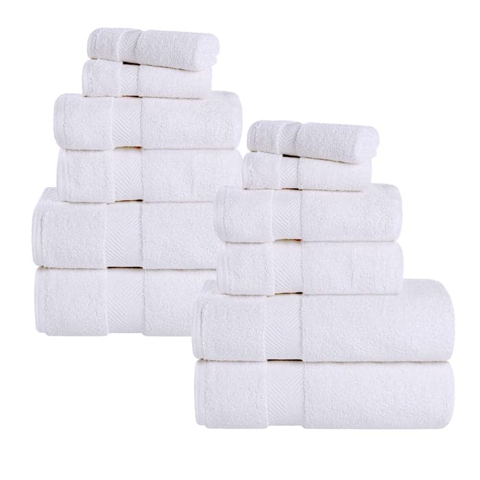 Superior Zero Twist Cotton Soft Absorbent 12 Piece Assorted Towel Set