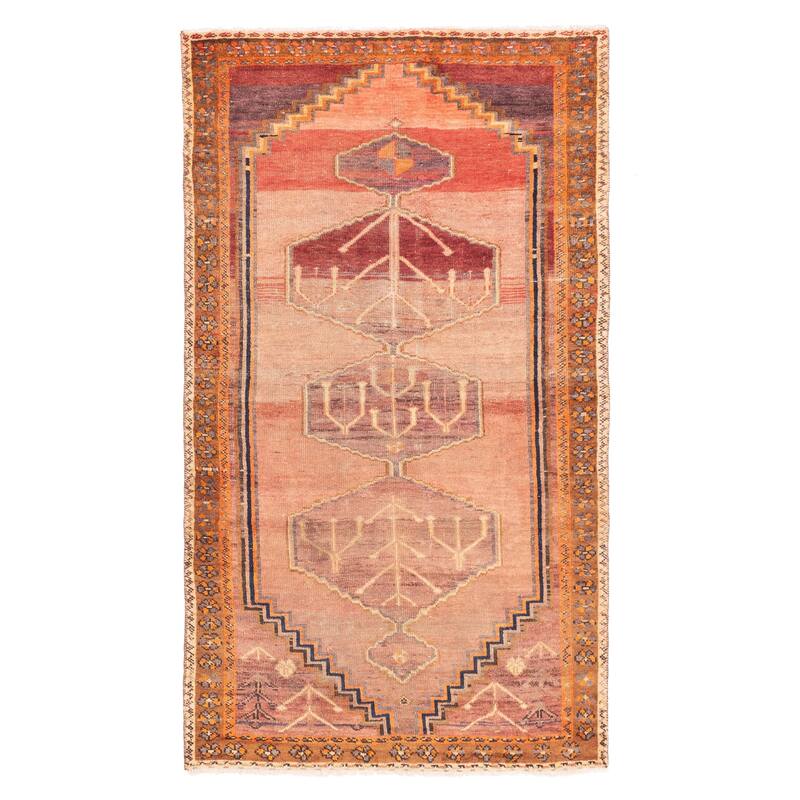 ECARPETGALLERY Hand-knotted Melis Vintage Copper Wool Rug - 4'7 x 8'6