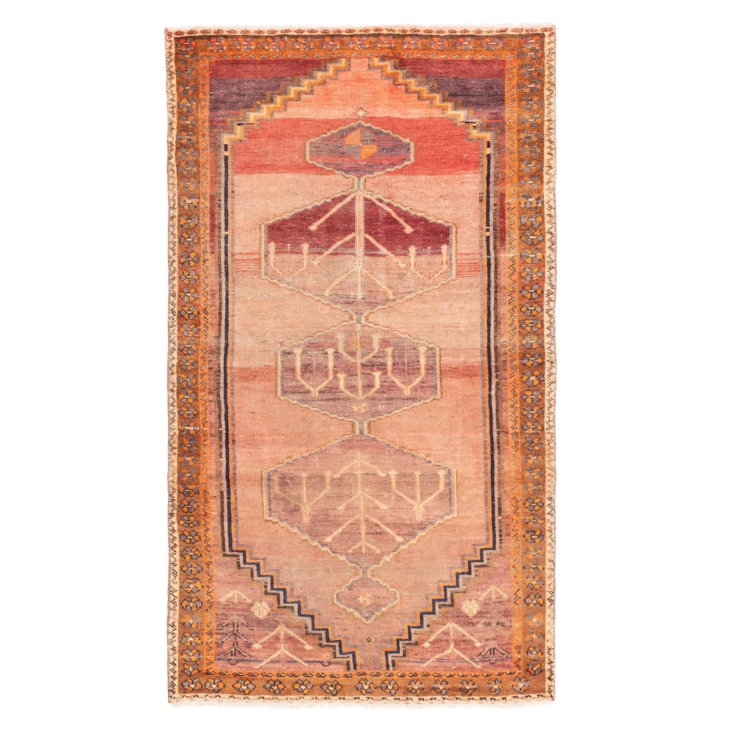 ECARPETGALLERY Hand-knotted Melis Vintage Copper Wool Rug - 4'7 x 8'6