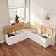preview thumbnail 4 of 13, L-Shaped Storage Bench with Lift-Top Seats and Wooden Top for Entryway