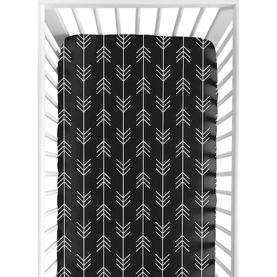 Sweet Jojo Designs Black and White Woodland Arrow Rustic Patch Collection Fitted Crib Sheet