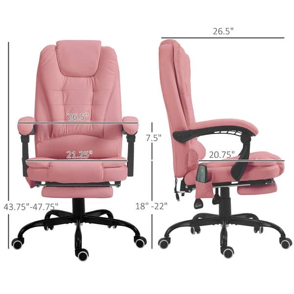 dimension image slide 3 of 9, Vinsetto 7-Point Massage Office Chair High Back Executive Recliner