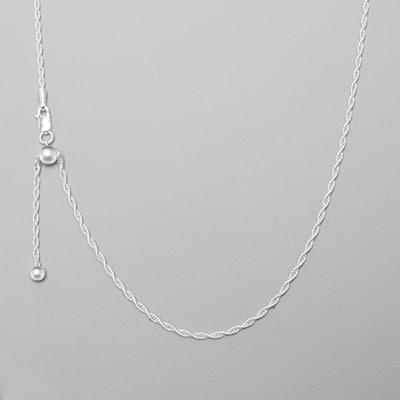 Victoria Townsend .925 Sterling Silver Adjustable Cuban Chain Necklace