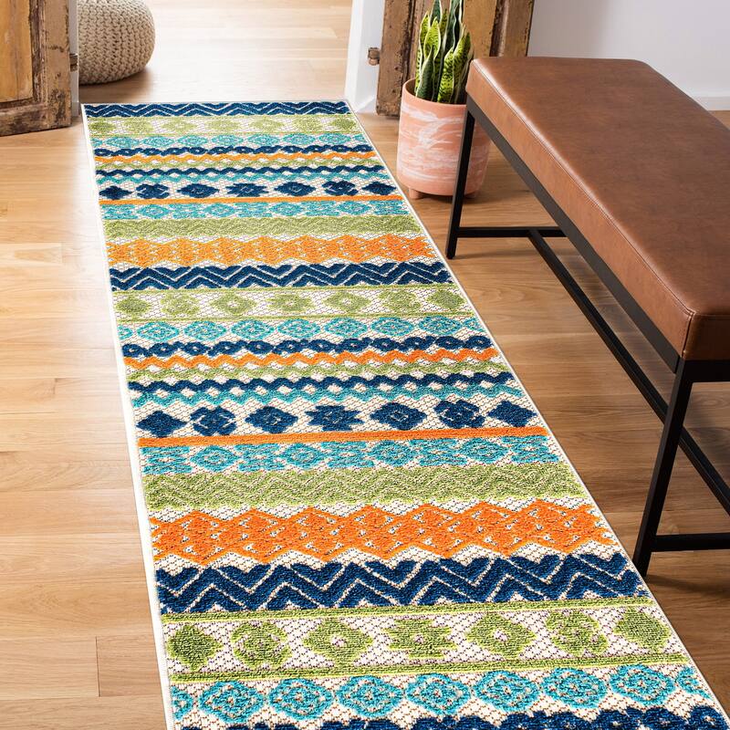 Troyes Contemporary Bohemian Indoor/Outdoor Area Rug - 2'x7' Runner