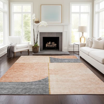 Machine Washable Indoor/ Outdoor Chantille Simple Modern Rug