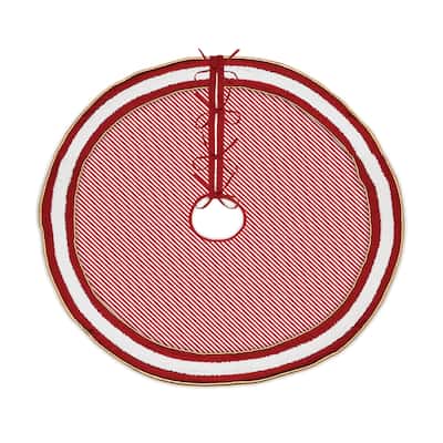 Peppermint Striped Tree Skirt 48"D