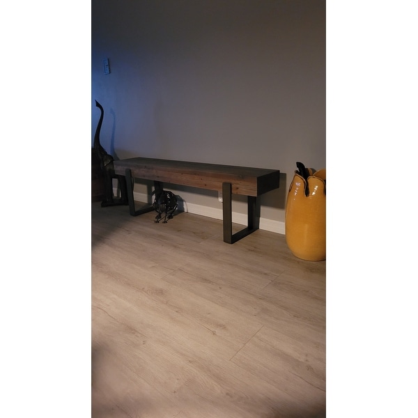 Dunlap Industrial Reclaimed Wood Bench On Sale Bed Bath
