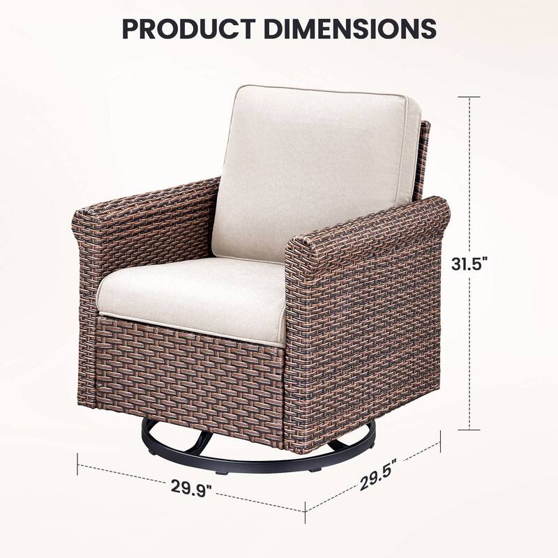 Pocassy Outdoor Sofa Swivel Chairs Patio Chair Funiture Set