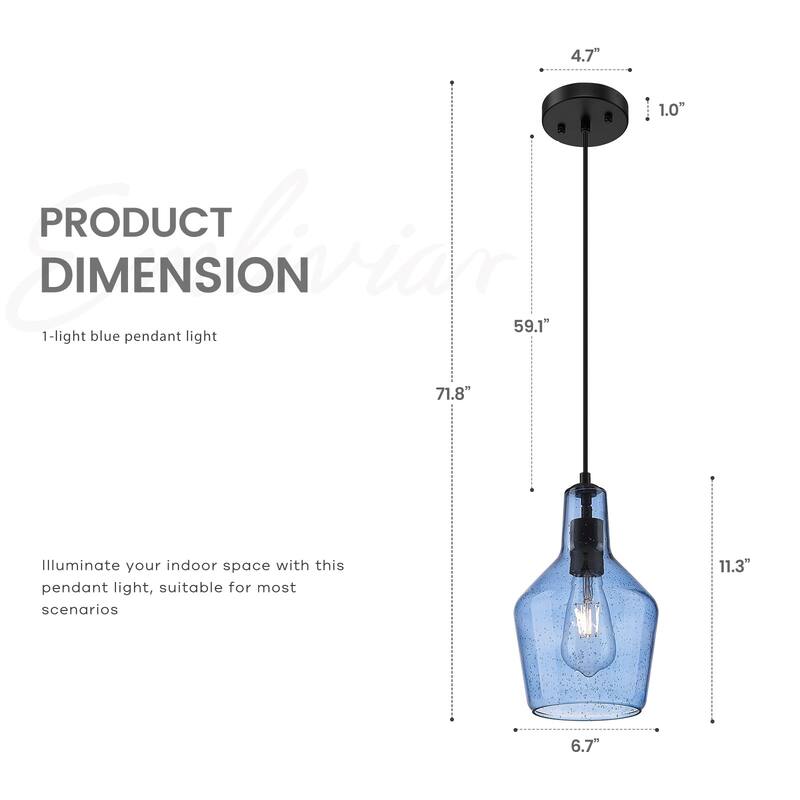 1-Light Adjustable Kitchen Pendant Light